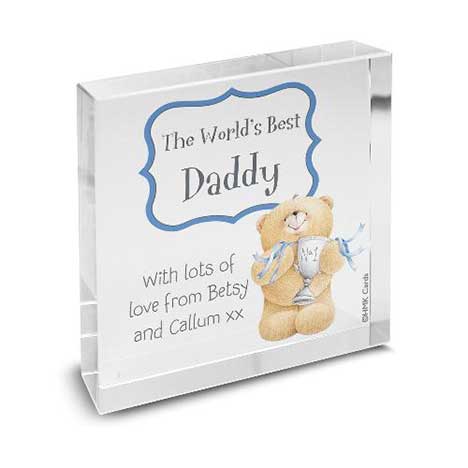 Personalised Forever Friends No1 Trophy Glass Block £20.99